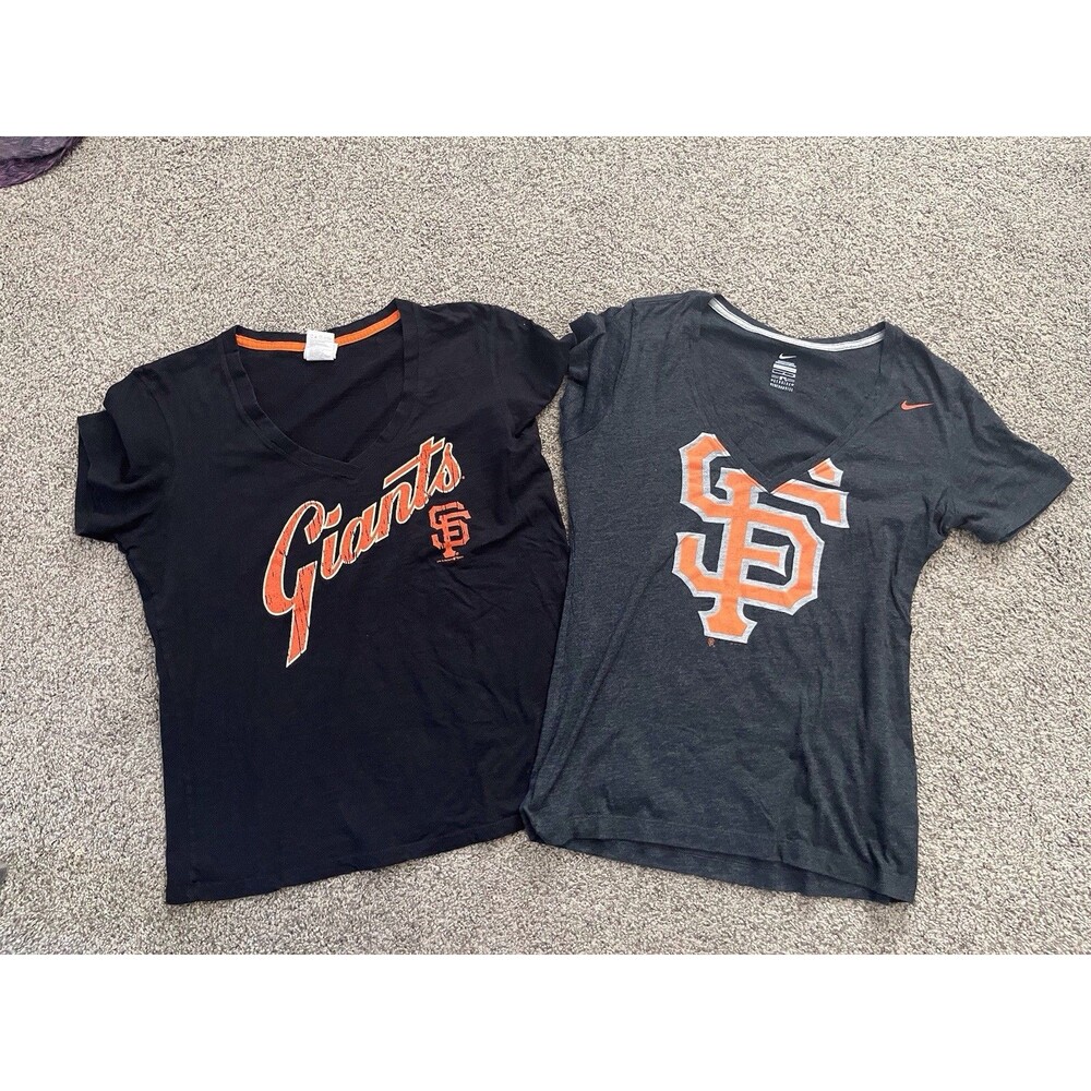 San Francisco Giants Shirt Lot Of 2 Size L Womens SF MLB Baseball Black